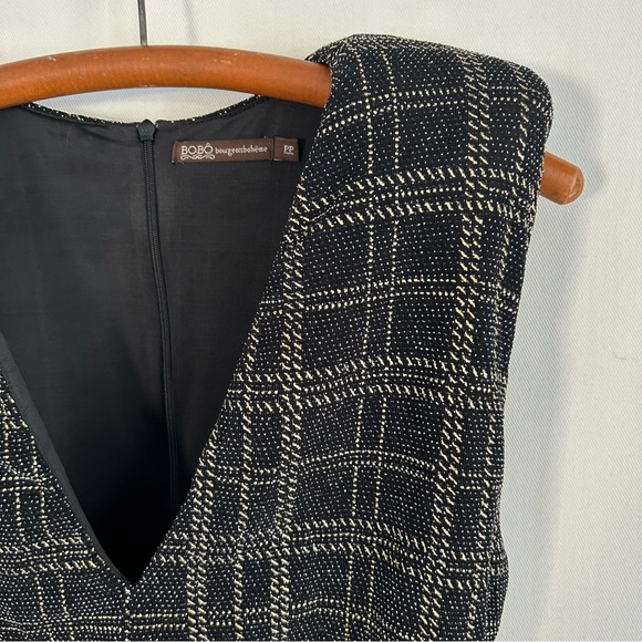 BO.BO Bourgeois Boheme ~Gold Metallic Plaid Bodysuit - Picture 1 of 13